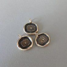 Load image into Gallery viewer, Watch Over The One I Love - Bronze Wax Seal Charm - Antique Star Wax Seal Jewelry Pendant