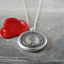 Load image into Gallery viewer, Silver Wax Seal Necklace Weathervane - Happy In All Winds Prepared For Anything - RQP Studio
