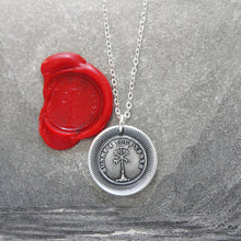 Load image into Gallery viewer, Silver Wax Seal Necklace Weathervane - Happy In All Winds Prepared For Anything - RQP Studio