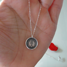 Load image into Gallery viewer, Silver Wax Seal Necklace Weathervane - Happy In All Winds Prepared For Anything - RQP Studio