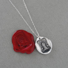 Load image into Gallery viewer, Industry Enriches - Wheatsheaf Wax Seal Necklace Prosperity Hope Luck - Antique Silver Wax Seal Jewelry