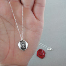 Load image into Gallery viewer, Industry Enriches - Wheatsheaf Wax Seal Necklace Prosperity Hope Luck - Antique Silver Wax Seal Jewelry
