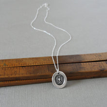 Load image into Gallery viewer, While I Breathe I Hope Wax Seal Necklace - Eagle Antique Silver Wax Seal Jewelry