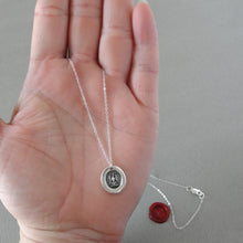 Load image into Gallery viewer, While I Breathe I Hope Wax Seal Necklace - Eagle Antique Silver Wax Seal Jewelry