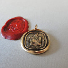Load image into Gallery viewer, A Person Of Depth And Substance - Wing Crest Wax Seal Pendant - Antique Wax Seal Jewelry Wisdom Life