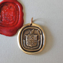 Load image into Gallery viewer, A Person Of Depth And Substance - Wing Crest Wax Seal Pendant - Antique Wax Seal Jewelry Wisdom Life