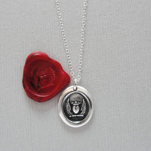 Load image into Gallery viewer, Winged Heart With Crown - Silver Wax Seal Necklace Love Symbol
