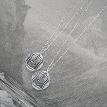 Load image into Gallery viewer, Reason Contents Me - Silver Wings Wax Seal Necklace Protection