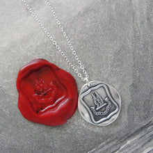 Load image into Gallery viewer, Reason Contents Me - Silver Wings Wax Seal Necklace Protection
