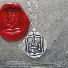 Load image into Gallery viewer, Reason Contents Me - Silver Wings Wax Seal Necklace Protection