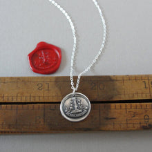 Load image into Gallery viewer, I Love You With All My Heart - Silver Wax Seal Necklace Eternal Flames of Fire