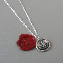 Load image into Gallery viewer, I Love You With All My Heart - Silver Wax Seal Necklace Eternal Flames of Fire