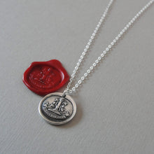 Load image into Gallery viewer, I Love You With All My Heart - Silver Wax Seal Necklace Eternal Flames of Fire