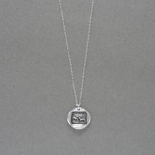Load image into Gallery viewer, The Wolf And The Lamb - Silver Wax Seal Necklace Aesop Fable