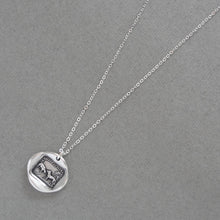 Load image into Gallery viewer, The Wolf And The Lamb - Silver Wax Seal Necklace Aesop Fable