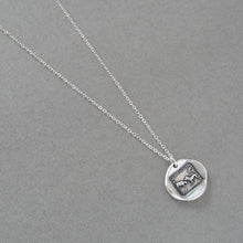 Load image into Gallery viewer, The Wolf And The Lamb - Silver Wax Seal Necklace Aesop Fable