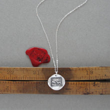 Load image into Gallery viewer, The Wolf And The Lamb - Silver Wax Seal Necklace Aesop Fable