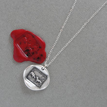 Load image into Gallery viewer, The Wolf And The Lamb - Silver Wax Seal Necklace Aesop Fable
