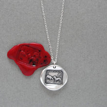 Load image into Gallery viewer, The Wolf And The Lamb - Silver Wax Seal Necklace Aesop Fable