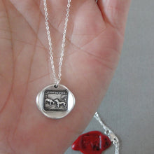 Load image into Gallery viewer, The Wolf And The Lamb - Silver Wax Seal Necklace Aesop Fable