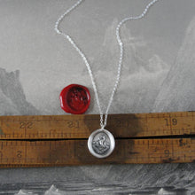 Load image into Gallery viewer, I Undertake And Persevere - Silver Wolf Wax Seal Necklace - RQP Studio