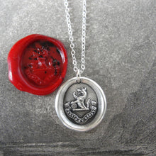 Load image into Gallery viewer, I Undertake And Persevere - Silver Wolf Wax Seal Necklace - RQP Studio