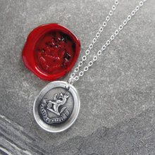 Load image into Gallery viewer, I Undertake And Persevere - Silver Wolf Wax Seal Necklace - RQP Studio
