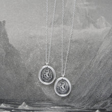 Load image into Gallery viewer, I Undertake And Persevere - Silver Wolf Wax Seal Necklace - RQP Studio