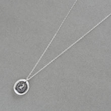 Load image into Gallery viewer, Wishes - Antique Silver Wax Seal Necklace Wolf Symbol - Courage Wax Seal Jewelry