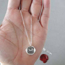 Load image into Gallery viewer, Broken Heart Silver Wax Seal Necklace - I Will Go On - Endure Love Heartache