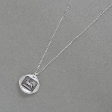 Load image into Gallery viewer, Broken Heart Silver Wax Seal Necklace - I Will Go On - Endure Love Heartache