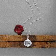 Load image into Gallery viewer, Broken Heart Silver Wax Seal Necklace - I Will Go On - Endure Love Heartache