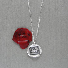 Load image into Gallery viewer, Broken Heart Silver Wax Seal Necklace - I Will Go On - Endure Love Heartache