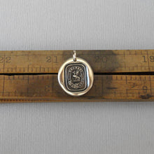 Load image into Gallery viewer, I Have Resolved - Wyvern Wax Seal Pendant - Antique Wax Seal Jewelry Latin Motto Protection Valor