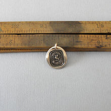 Load image into Gallery viewer, I Have Resolved - Wyvern Wax Seal Pendant - Antique Wax Seal Jewelry Latin Motto Protection Valor