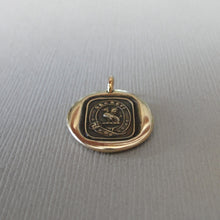 Load image into Gallery viewer, I Have Resolved - Wyvern Wax Seal Pendant - Antique Wax Seal Jewelry Latin Motto Protection Valor