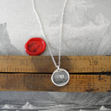 Load image into Gallery viewer, Silver Wax Seal Necklace - I Defy - Zeus Thunderbolt - RQP Studio