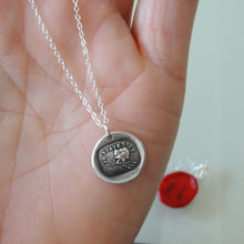 Load image into Gallery viewer, Silver Wax Seal Necklace - I Defy - Zeus Thunderbolt - RQP Studio