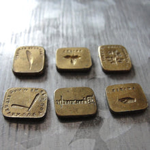 Load image into Gallery viewer, Antique Wax Seal Stamps - 6 Double-sided Discs From French Multi Seal
