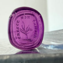Load image into Gallery viewer, Antique Georgian Intaglio Seal - Grow Don't Change Motto, 1800's Purple Tassie Paste
