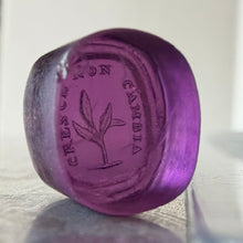 Load image into Gallery viewer, Antique Georgian Intaglio Seal - Grow Don't Change Motto, 1800's Purple Tassie Paste
