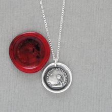 Load image into Gallery viewer, I Languish Far From You - Silver Wax Seal Necklace With Sun Flower Love Quote
