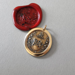 Bronze Wax Seal Pendant With Rampant Lion - From Possibility To Actuality - Aposse Ad Esse - RQP Studio