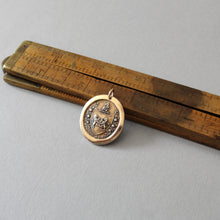 Load image into Gallery viewer, Bronze Wax Seal Pendant With Rampant Lion - From Possibility To Actuality - Aposse Ad Esse - RQP Studio
