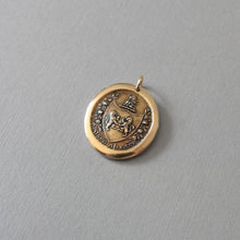 Load image into Gallery viewer, Bronze Wax Seal Pendant With Rampant Lion - From Possibility To Actuality - Aposse Ad Esse - RQP Studio
