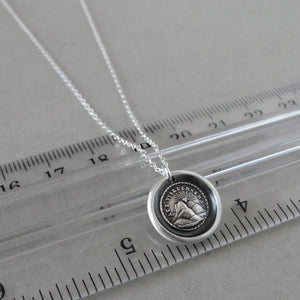Wax Seal Necklace - Until We Meet Again - antique wax seal charm jewelry Setting Sun