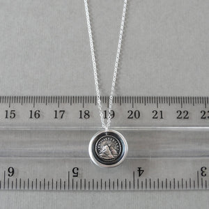 Wax Seal Necklace - Until We Meet Again - antique wax seal charm jewelry Setting Sun