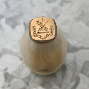 Wax Seal Stamp Either Peace Or War Latin Motto Remake of Antique 19th Century Wax Seal Crest