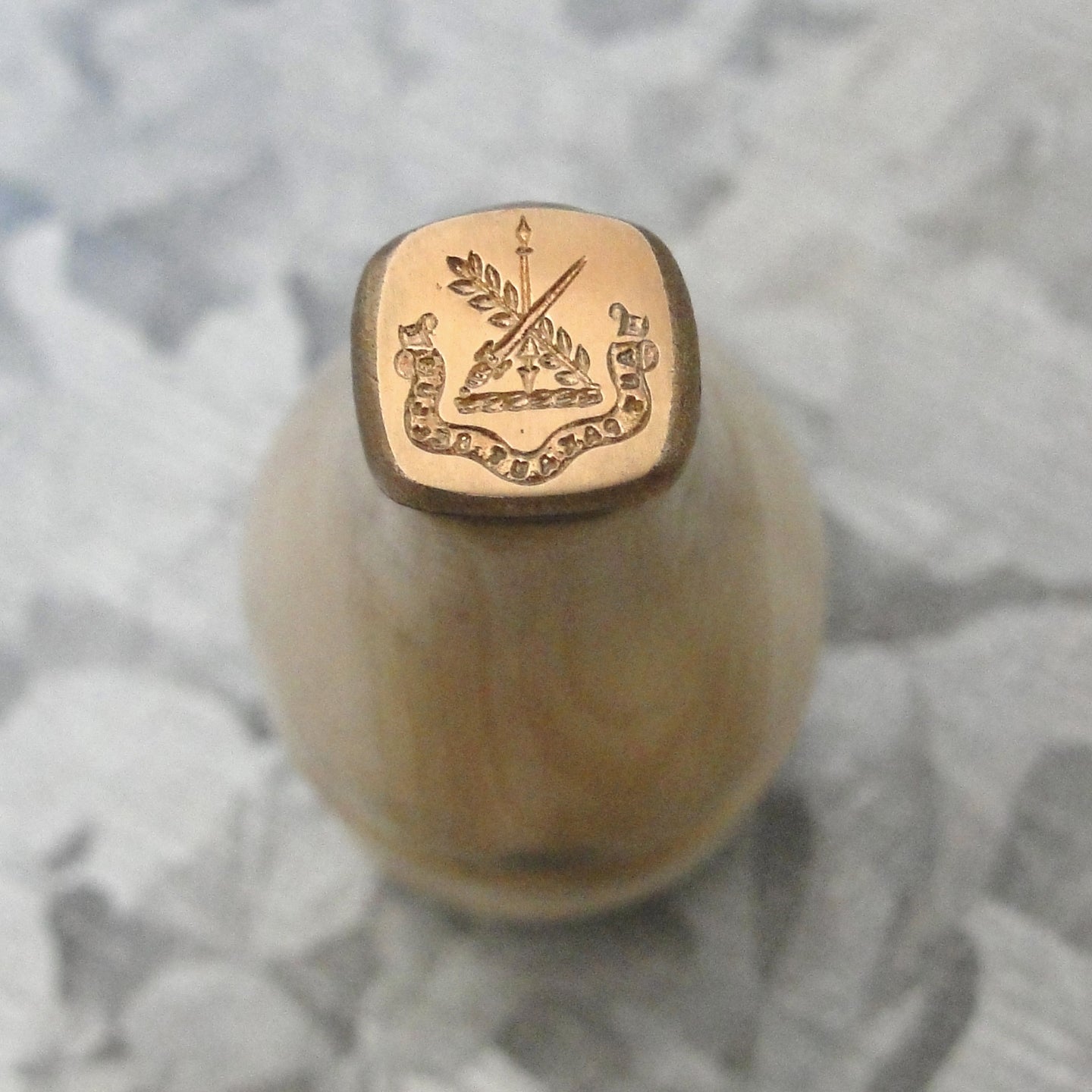 Wax Seal Stamp Either Peace Or War Latin Motto Remake of Antique 19th Century Wax Seal Crest