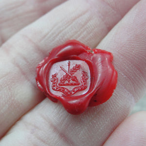 Wax Seal Stamp Either Peace Or War Latin Motto Remake of Antique 19th Century Wax Seal Crest